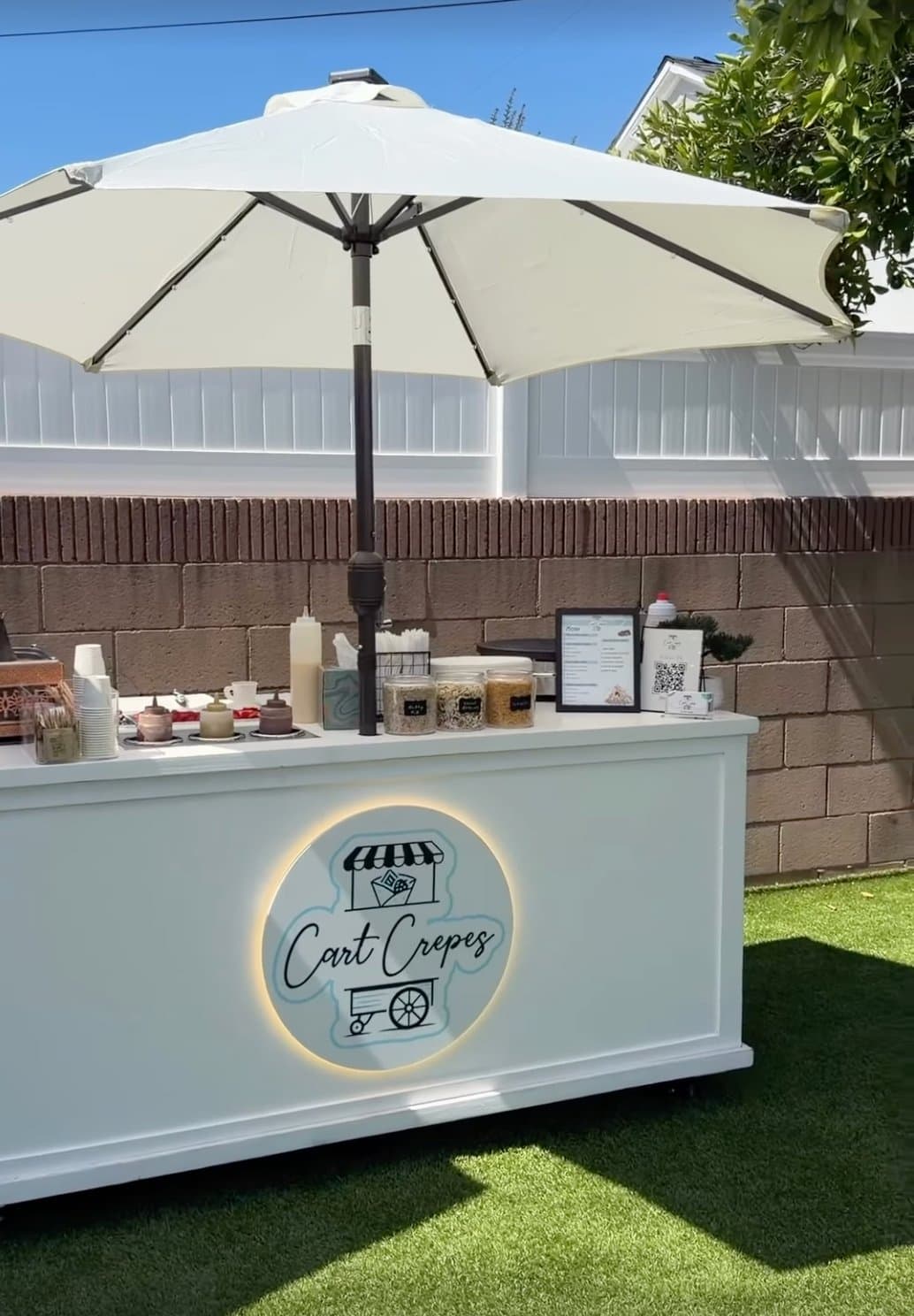 Cart Crepes glowing crepe station at an event